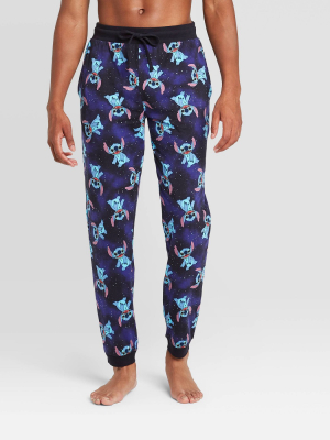 Men's Lilo & Stitch "stitch In Space" Jogger Pajama Pants - Black