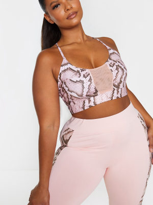 Plus Pink Snake Print Crop Top