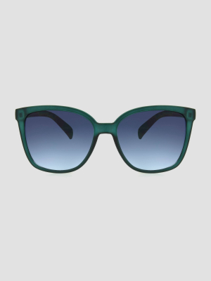 Women's Crystal Square Sunglasses - A New Day™ Green