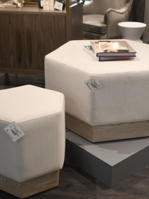 Myra Ottoman Cerused Oak White Linen