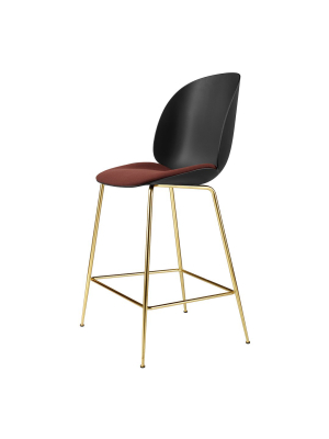 Beetle Counter Chair - Seat Upholstered - Brass Semi Matt Base