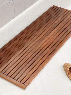 Lateral Teak Natural Bath Runner 21.75"x60"