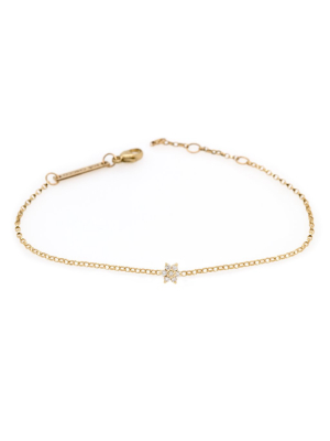 14k Prong Diamond Flower Bracelet