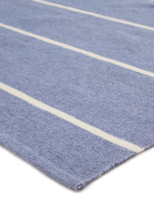 Corbina Indoor/ Outdoor Stripe Blue & Ivory Area Rug