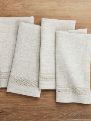 Conrad Dark Natural Linen Napkins, Set Of 4