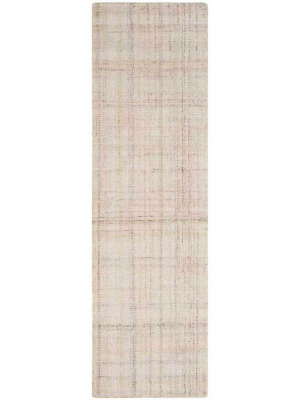 Abstract Ivory/beige Runner Rug