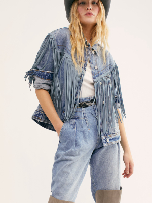 After Hours Fringe Denim Jacket