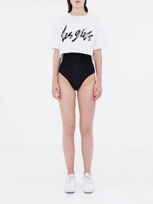 Les Girls Logo Crop T-shirt White