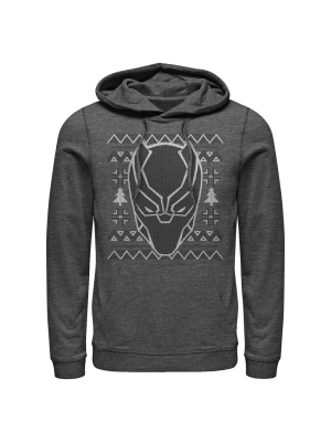 Men's Marvel Ugly Christmas Panther Mask Pull Over Hoodie