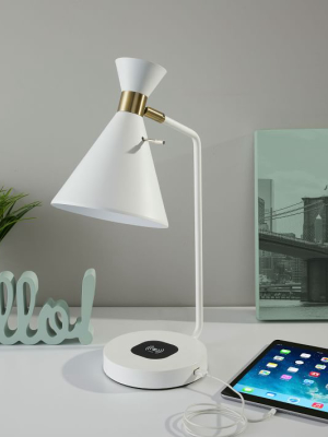 Cylinder Wireless Charging & Usb Task Lamp