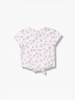 Girls Floral Knotted Tee (kids)