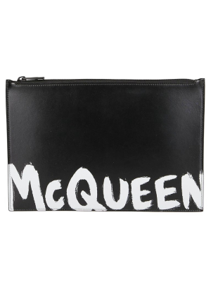 Alexander Mcqueen Graffiti Logo Clutch Bag