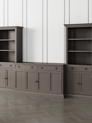 Cameo Grigio 3-piece Entertainment Center With Storage Bookcases