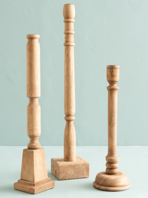 Evon Wood Candlestick