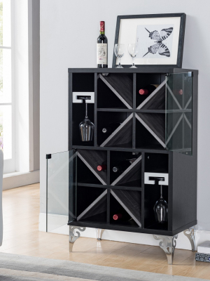 Thora Wine Cabinet Black - Mibasics