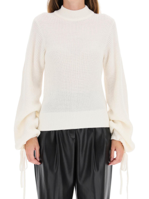 Msgm Bell-sleeve Ribbed Sweater