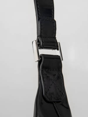 Amber Black Semi Patent Leather