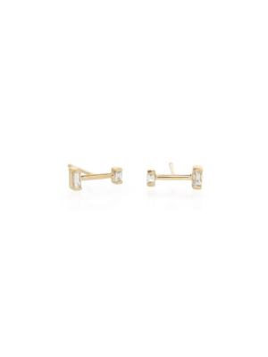 Zoe Chicco Barbell Diamond Suds In Yellow Gold