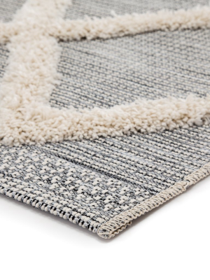 Bandalier Indoor/ Outdoor Trellis Gray & Cream Area Rug