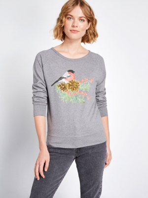 Holiday Bird Watching Graphic Sweatshirt