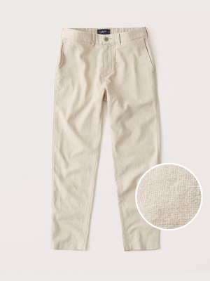 Linen-blend Skinny Pants