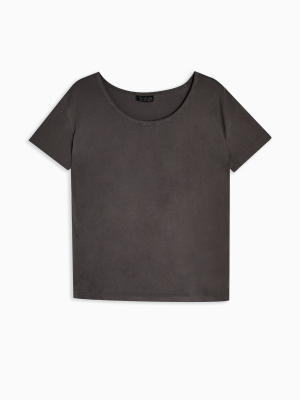 Charcoal Gray Premium Scoop Neck Top