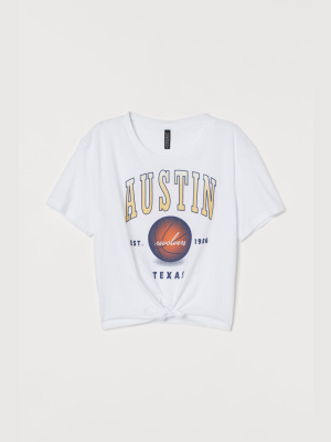 Tie-hem T-shirt