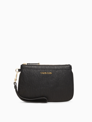 Textured Grain Zip Wristlet