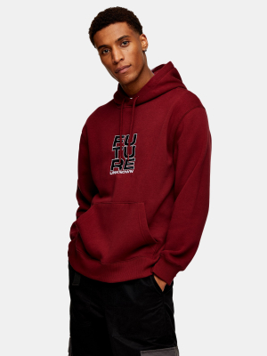 Red Future Print Hoodie