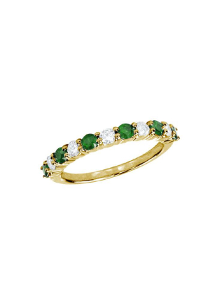 Gemma Emerald And Diamond Ring, 0.73 Tcw