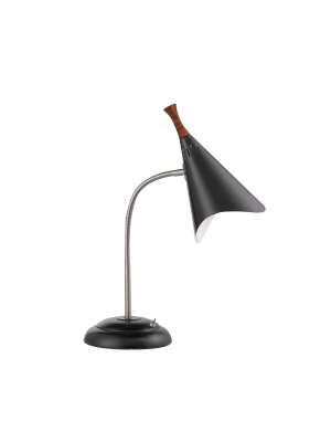 18.5" Draper Gooseneck Desk Lamp Black - Adesso