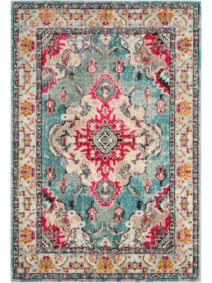 Monaco Light Blue/fuchsia Area Rug