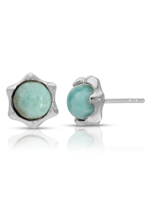 Larimar Star Earrings