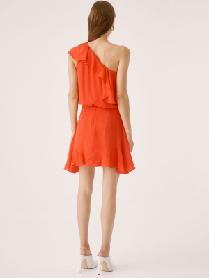 One Shoulder Ruffle Dress