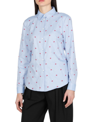 Redvalentino Clover Embroidered Collared Shirt