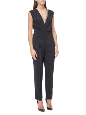 Pinko Embellished V-neck Jumpsuit