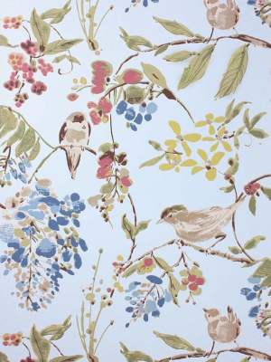 Sample Penglai Wallpaper In Silver And Multi-color From The Cathay Collection By Nina Campbell