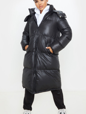 Petite Black Maxi Puffer Coat