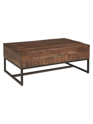 Hirvanton Lift Top Cocktail Table Warm Brown - Signature Design By Ashley