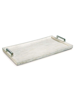 White Bone And Nickel Tray