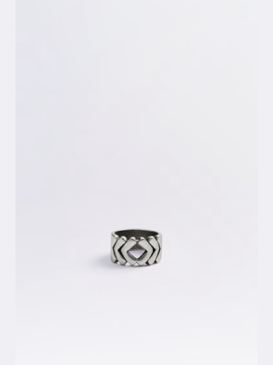 Geometric Embossed Ring