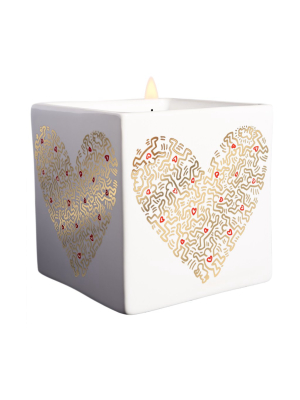Keith Haring Gold Heart Candle