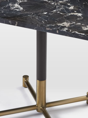 Black Marble Rectangular Bistro Table - Branch Base