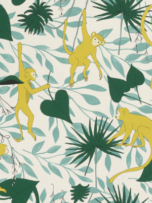 Yellow Climbing Monkeys Wallpaper By Walls Republic