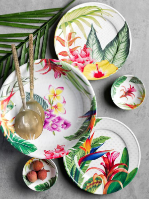 Hawaii Palm Outdoor Melamine Dinner Plates, Hibiscus