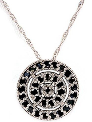 Pompeii3 1/5ct Black Diamond Pave Circle Antique Pendant