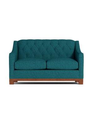 Jackson Heights Apartment Size Sleeper Sofa :: Leg Finish: Pecan / Sleeper Option: Deluxe Innerspring Mattress