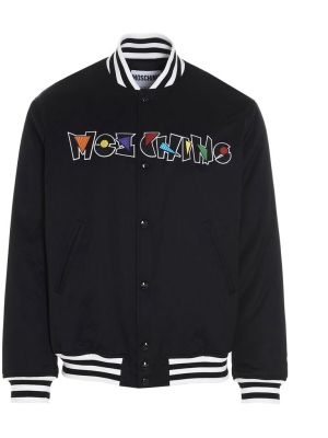 Moschino Logo Embroidered Bomber Jacket