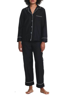 Mia Organic Cotton Full Length Pajama In Black