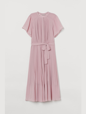 Pleated Chiffon Dress